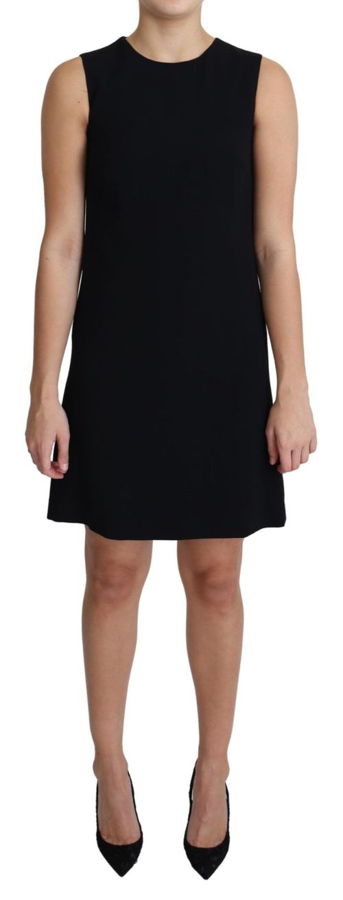 Dolce & Gabbana Black Viscose Stretch A-line Shift Mini Women's Dre