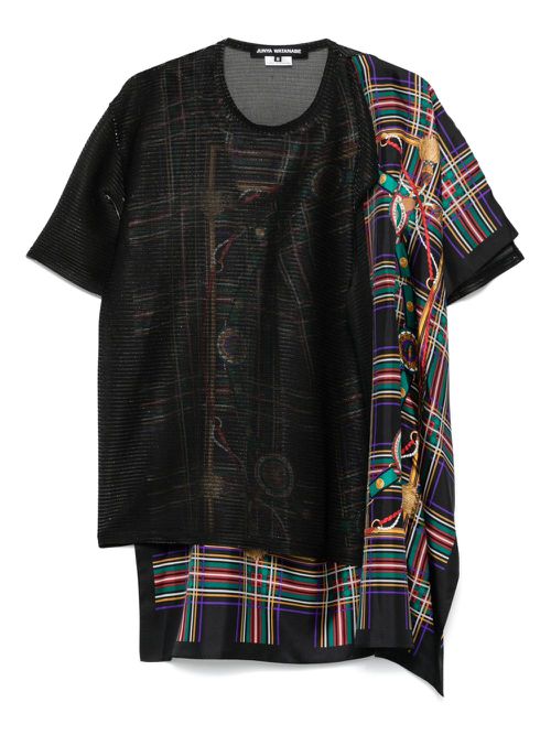 Junya Watanabe lurex-detailed T-shirt - Black
