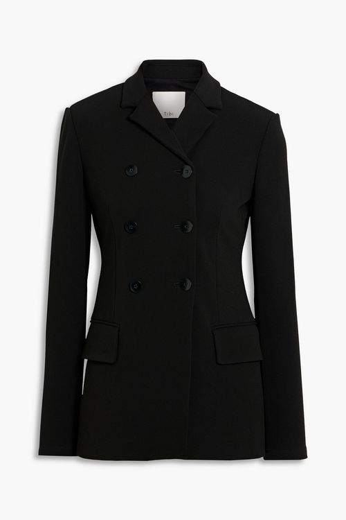 Wren double-breasted crepe blazer - Black - US 0