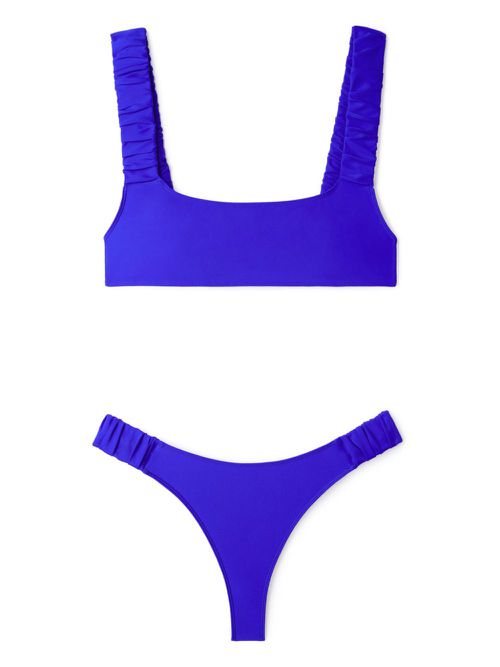 Ruched bikini set - Blue