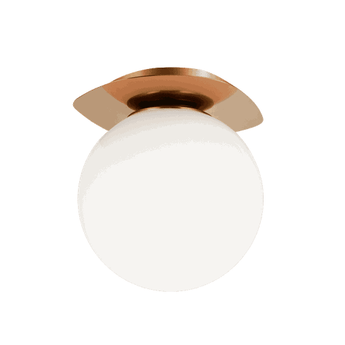 Aged Gold Brass One Light Flush Mount from the Razz Collection