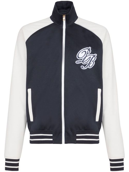 Logo-appliqué varsity jacket - Blue