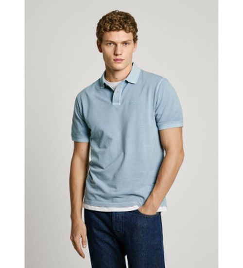Pepe Jeans for man. PM509768 Pol short sleeve T-shirt blue (M), Casual, Cotton, Sustainable