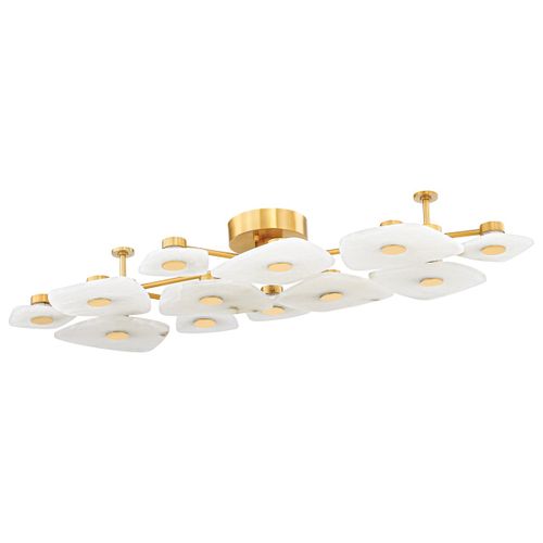 Aged Brass LED Semi Flush Mount from the Holmdel Collection