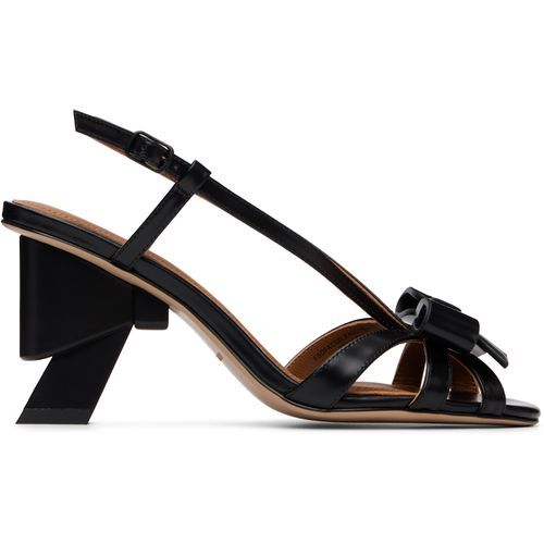 Black Bow Detail Heeled Sandals