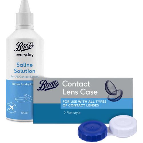 Boots Saline Solution 100Ml With Lens Case Bundle