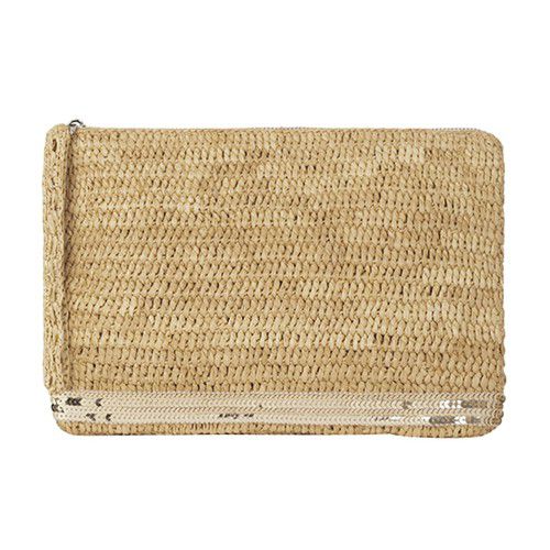Raffia and Sequins Clutch