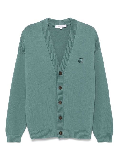Maison Kitsuné Bold Fox Head-patch cardigan - Blue