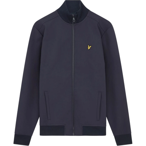 Lyle & Scott Zip Through Funnel Neck Soft Shell Jacket for Men - Dark Navy / Mediu