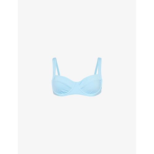 Womens Ibiza Blue Sorrento Stretch Recycled-nylon Bikini top