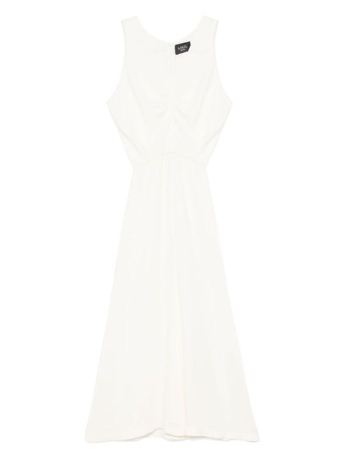 A.M.G. ruched-detailed maxi dress - White