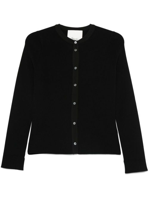 Crew-neck cardigan - Black
