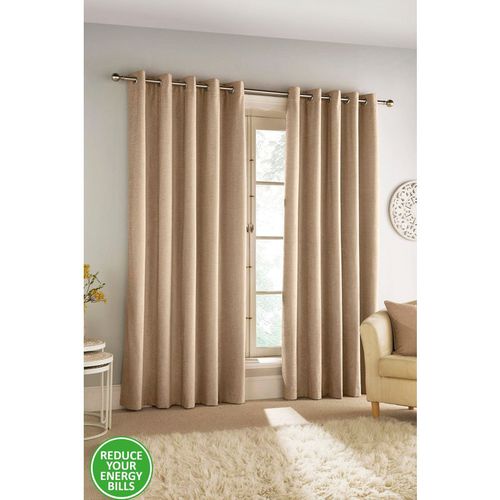Savoy 100% Blackout, Thermal, Velvet/Chenille Eyelet Pair of Curtains