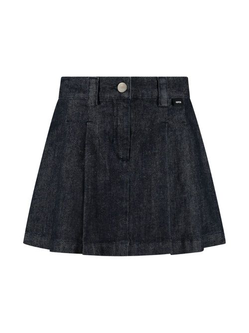 Pleated denim skirt - Blue