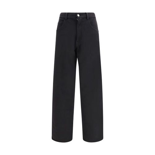Relaxed-Fit Cotton Trousers — Black