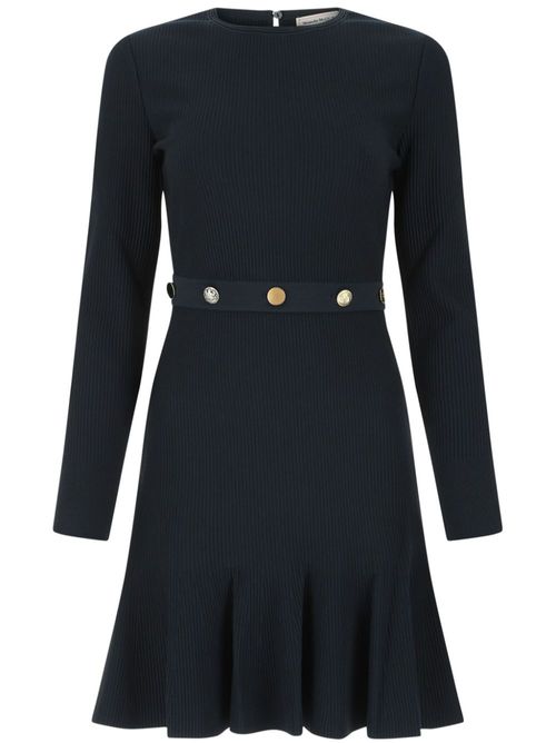Ribbed-knit mini dress - Blue