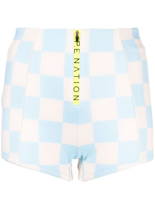 Escalade checked short shorts - Blue