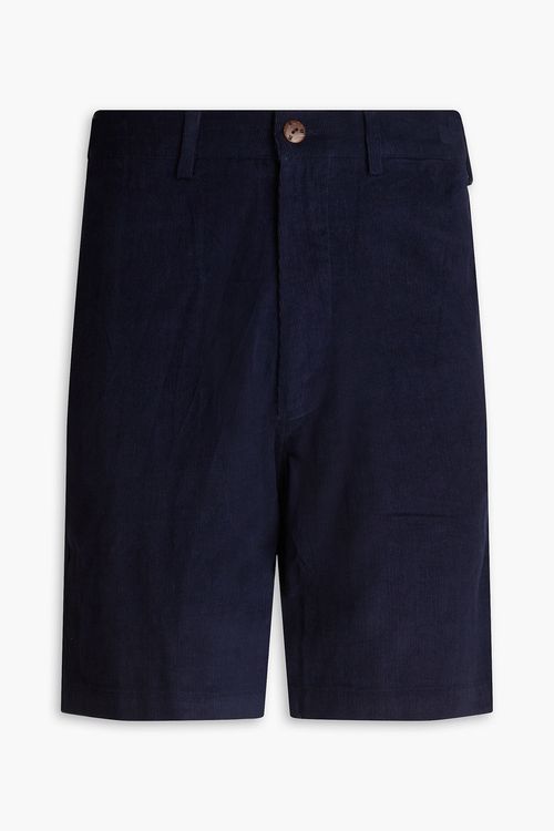 Cotton-corduroy shorts - Blue - S