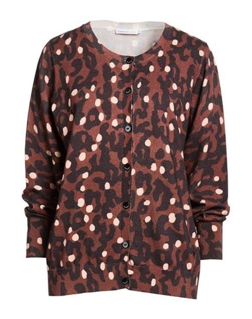 Gold Woman Cardigan Brown Size XL Cotton, Cashmere