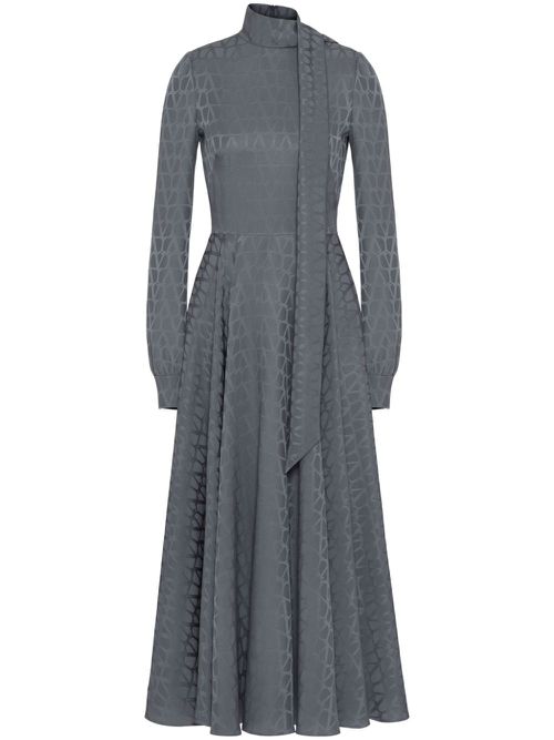 Iconograph print midi dress - Grey