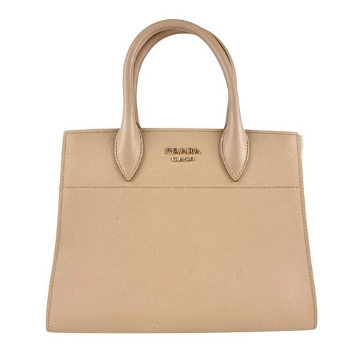 Prada Beige Ivory Leather Handbag Shoulder Bag Pre-Owned