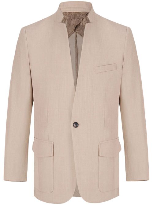 Stand-up collar blazer - Neutrals