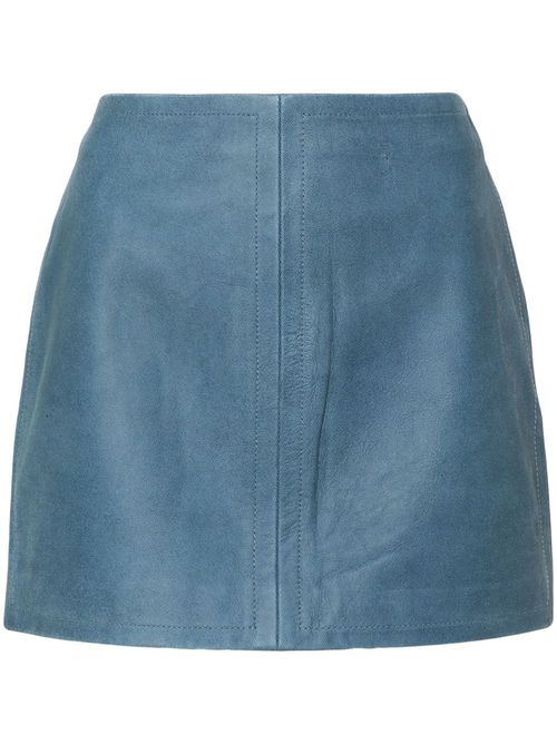 Perla leather miniskirt - Blue