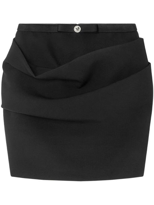 Gabardine draped skirt - Black