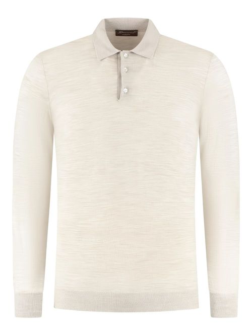 Doriani Cashmere mélange-effect polo shirt - Neutrals