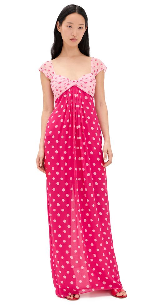 Chani Long Dress Polka Strawberry