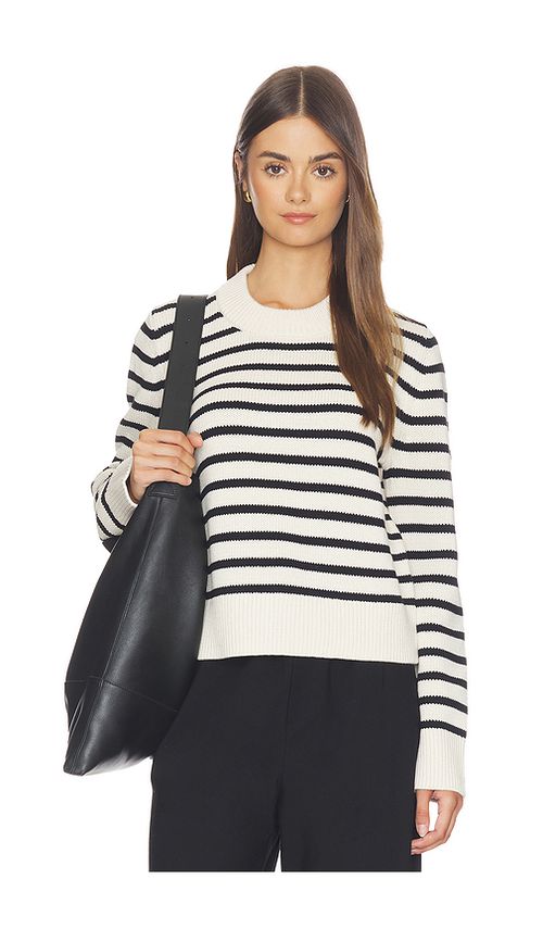 Sold Out NYC The Favorite Crew Sweater in Black,Cream. S. Also in XS