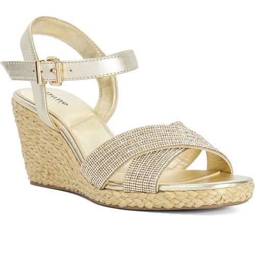 Dune London Womens Ladies Kyro - Raffia Wedge Sandals - Gold