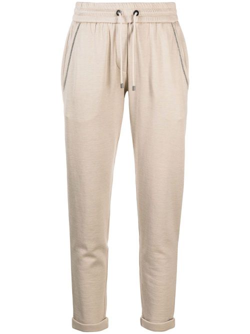 Cotton-linen track pants - Neutrals