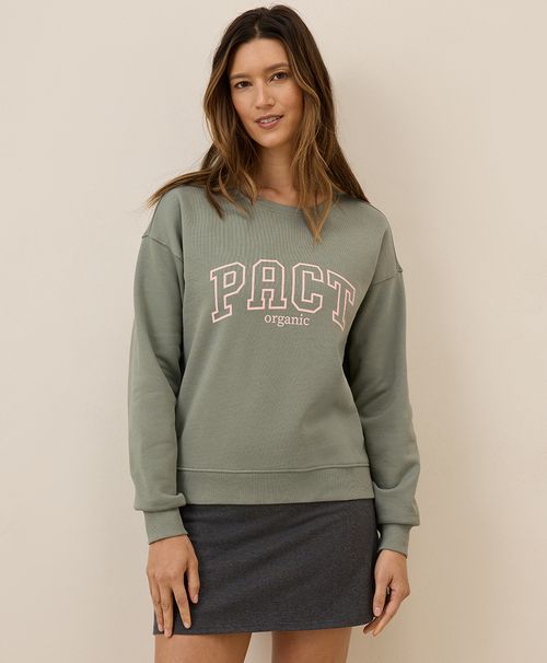 Women's Pact University Shadow Brushed Fleece Graphic Crew Sweatshirt
