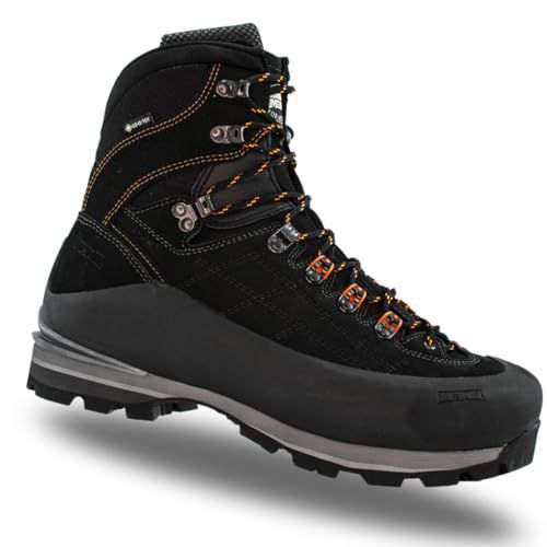 Meindl Men's Air-Revolution Alpine Pro 200-gram Gore-Tex Waterproof Insulated Mountain Boot, Climate-Control Technology, Made in Europe (Black, US Footwear