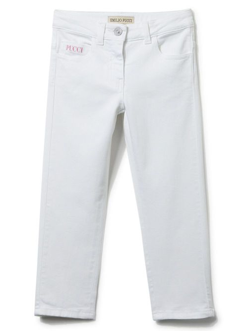 Cotton straight-leg trousers - White
