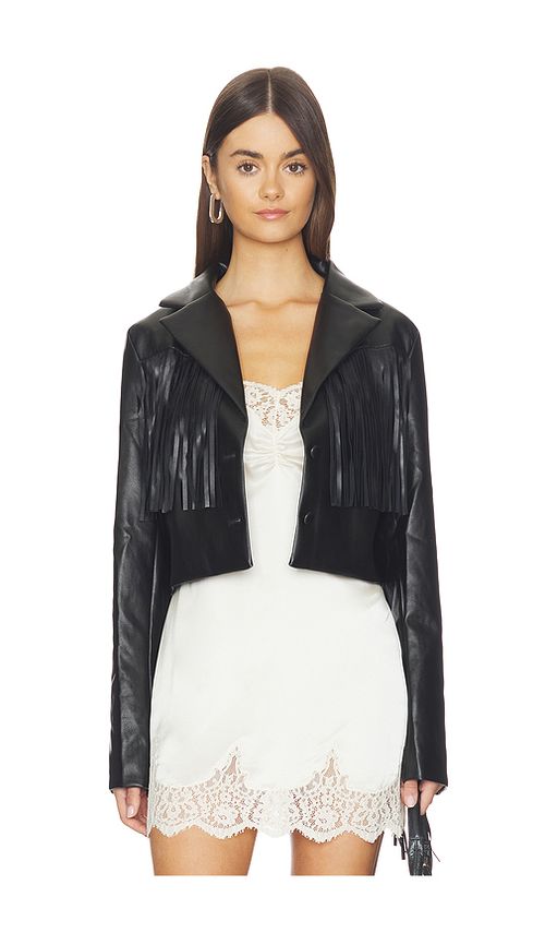 MORE TO COME Viola Faux Leather Jacket in Black. L also in M, S, XL
