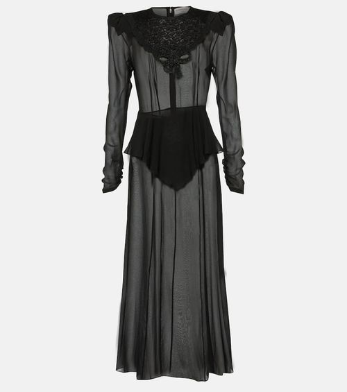 Silk georgette midi dress