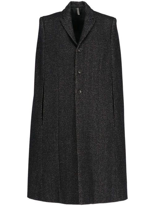2010s herringbone cape - Black