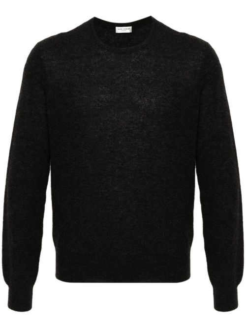 Mélange-effect knitted jumper - Grey