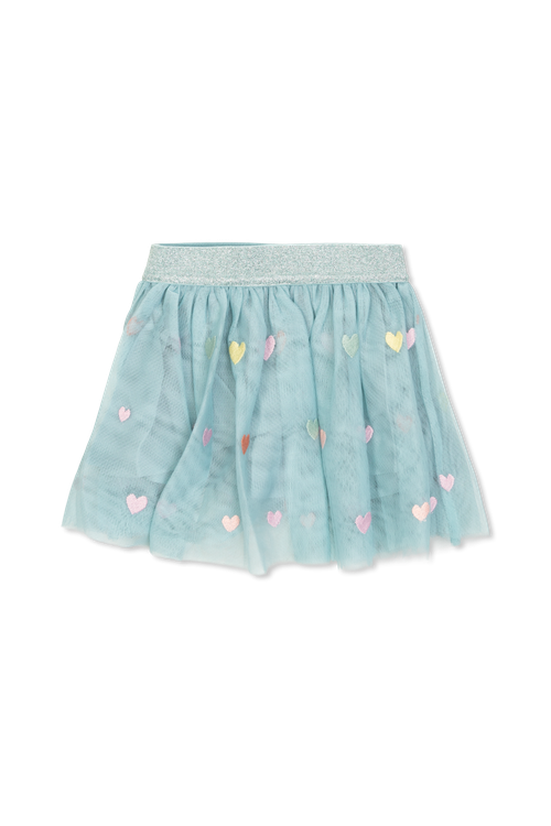 Tulle Skirt With Heart Motif, Unisex, Blue