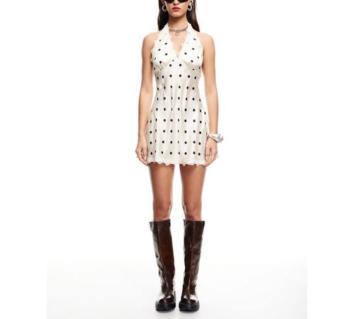 Women's Stars Align Polka-Dot Mini Dress - Cream Polka Dot