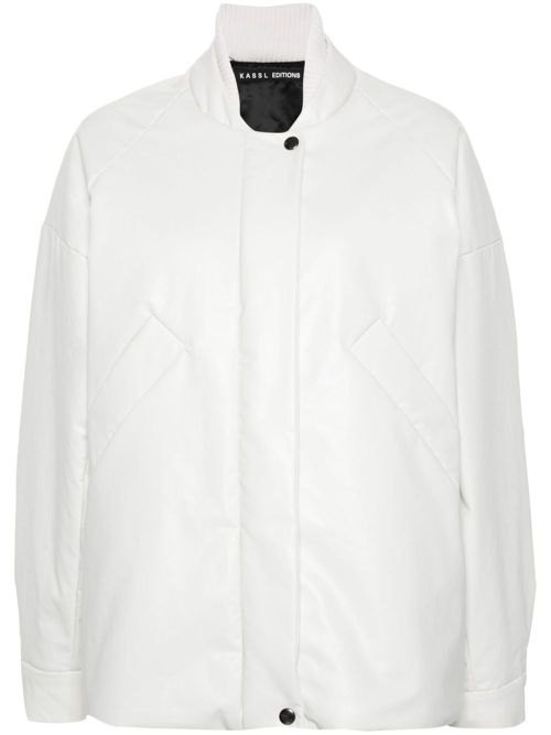 Coated padded bomber jacket - White