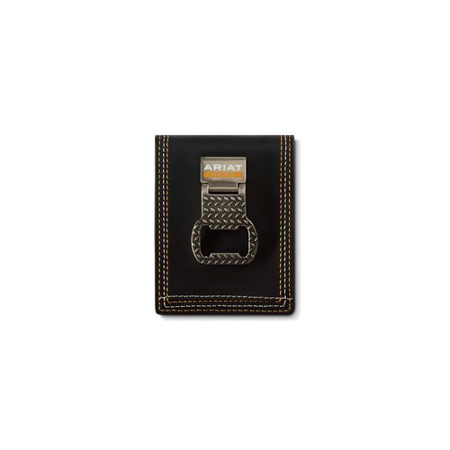 Men's Work Canvas Bifold Wallet Bag in Black, Size OS, by Ariat