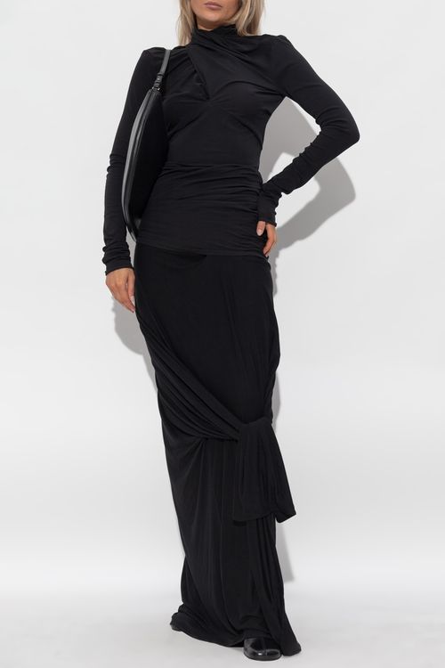 Draped Skirt, Women's, Black