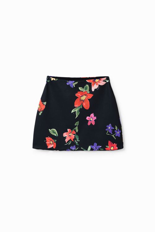Floral stretch mini skirt
