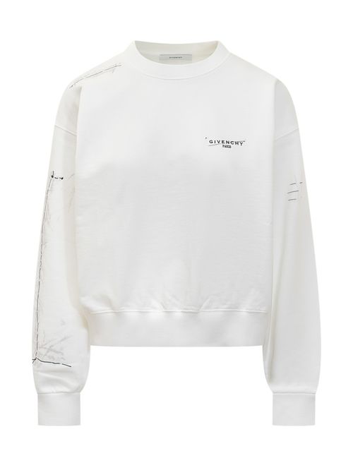 White Logo Crew Neck Sweater