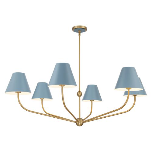 Vibrant Gold + Blue Chandelier from the Xavier Collection