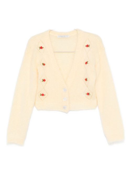 V-neck cropped cardigan - Yellow