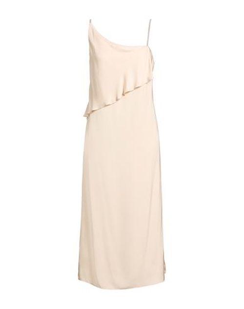 Woman Midi dress Beige Size 6 Viscose